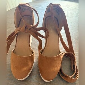 Suede Espadrille Wedges